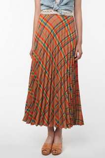 UrbanOutfitters  Vintage Pleated Plaid Maxi Skirt
