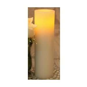  Round Wax LED Pillar Candle, Vanilla Scented, 10 inch 