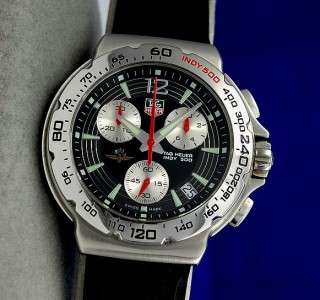 Mens Tag Heuer Indy 500 SS Chronograph Watch   Black Dial   CAC111B 