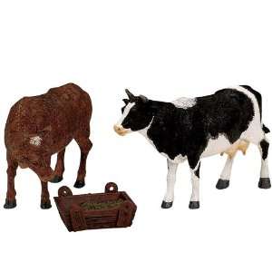   Village Collection Feeding Cow & Bull Figurines #12512