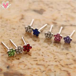   Colorful Rhinestone Stainless Steel Nose Ring Body Jewelry  
