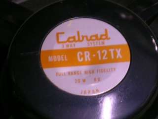 Here we have a pair of Calrad CR 12TX 3 way full range speakers for 