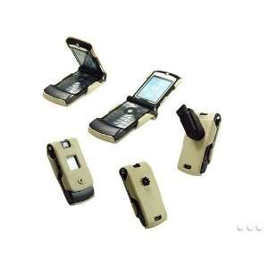  Cellet Motorola RAZR V3, V3c, & V3m Beige Leather ProGuard 