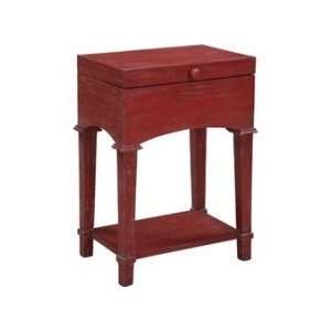   Cottage Trunk End Table in Distressed Raspberry