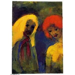     24 x 34 inches   Two Women (Yellow and Red Hair)