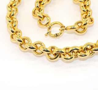 Bold Technibond Rolo Link Necklace 14K Yellow Gold Clad 925 Silver 18 