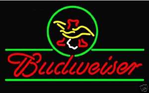 Budweiser Eagle Beer Neon Sign Bar Bud Busch Open  