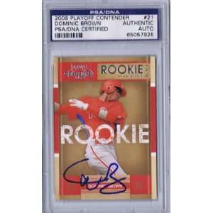  Autographed Dominic Brown PSA/DNA Signed RC Card   Sports 