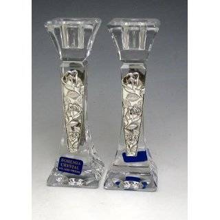 Crystal and Sterling Silver Candlesticks 30626