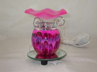Electric Oil Lamp Tart Warmer Pink with Dimmer Round Lava Collection 