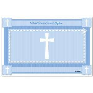    Delicate Blue Cross   Personalized Baptism Placemats Toys & Games