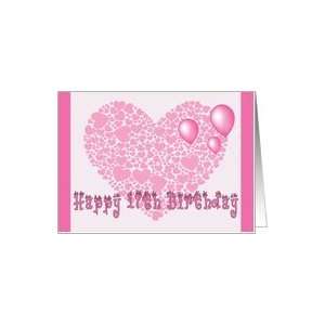  17th Birthday, Pink hearts, balloons & hearts Card Toys & Games