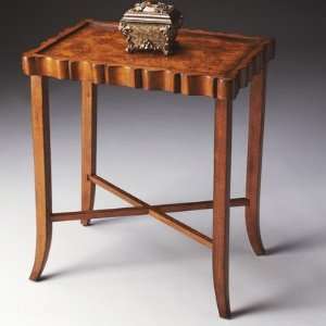   Masterpiece Tea Table in Distressed Olive Ash Burl Furniture & Decor