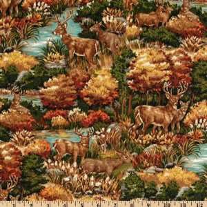  45 Wide Sanctuary Deer Brown Fabric By The Yard Arts 