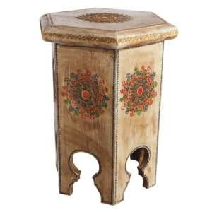  16 Distressed Wheat Hand Painted Wooden Henna Stool