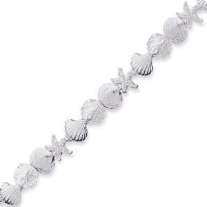  Sterling Silver Seashells Bracelet   7 Inch West Coast 