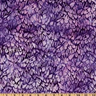   Batiks Splendid Abstract Tulips Spring Purple Fabric By The Yard