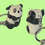 Handmade Real Leather Key Chain/Bag Charm   Panda Bear  