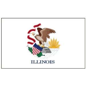  Illinois 3x 5 Solar Max Nylon State Flag
