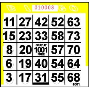  Yellow Pushout Bingo Cards (500 ct) (500 per package 