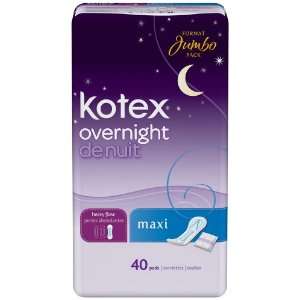  Kotex Natural Balance Overnight Maxi Pads, 40 ea Health 
