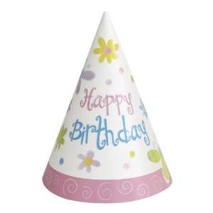  Cute Birthday Party Cone Hats 8 Pack Toys & Games
