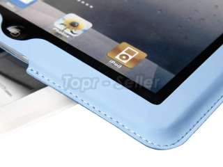   Smart Cover Leather Case Stand Magnetic for Apple iPad 2 Blue  