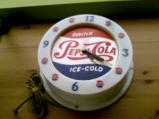 1960s Pepsi Cola Advertising Wall Clock with Logo in Center & around 