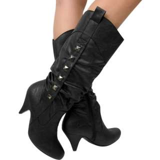 Women Dress Flat Casual High Heel COWBOY BOOTS Shoes  