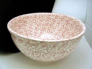 Gaetano Pottery Bowl 8 Qt Pink White Large Kitchen Mint  