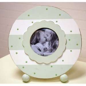  green stripe circle picture frame