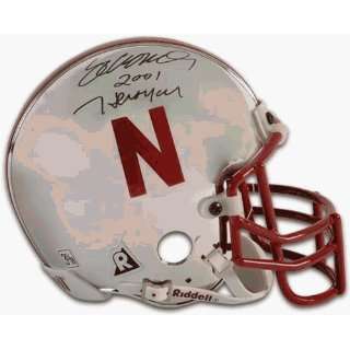 Eric Crouch Signed Nebraska Riddell Chrome Mini Helmet w/2001 Heisman 