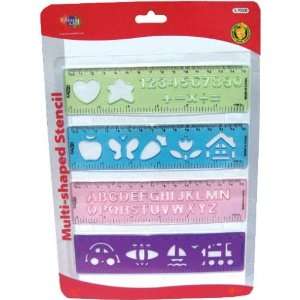  Ruler Multishaped Stencil 4Pc 6 Neon Case Pack 144 Electronics