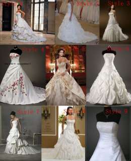 New White Ivory Champagne Wedding Dresses Bridal Gowns Stock Size6 8 