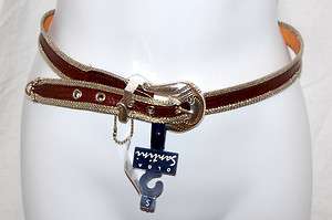   Santini ~ Womens Fine Leather Belt ~ Western Style NWT ~ Size Small