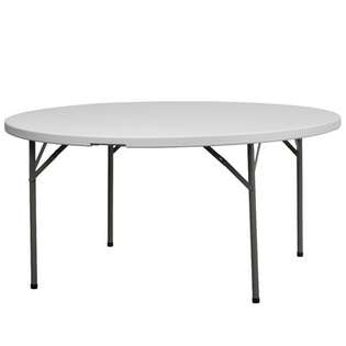FlashFurniture Round Blow Molded Plastic Folding Table in Granite 