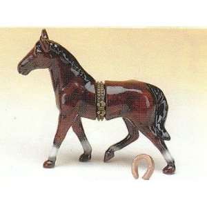  Horse Stallion Equestrian Hinged Trinket Box phb
