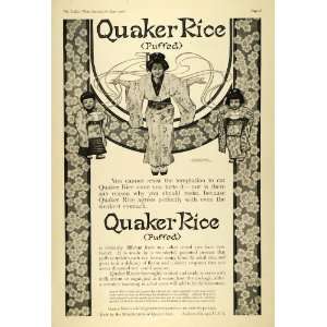  1906 Ad Quaker Oats Puffed Rice Cereal Japanese Kimono 