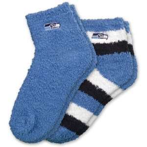 For Bare Feet Seattle Seahawks Womens Slipper Socks  2 Pack Medium 