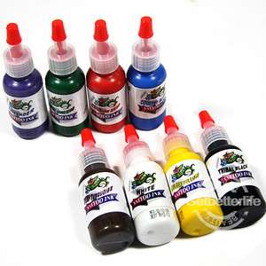 Top 8 Color Complete Set Tattoo Ink Pigment 1/2 OZ Kit  