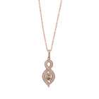 Royal Jewelry Ladies Champagne & White Diamond Necklace in 14k White 