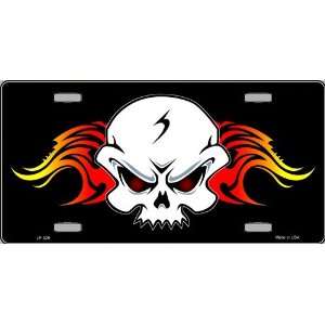  Skull and Flame License Plate