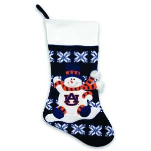 24 NCAA Auburn Tigers Knit Snowman and Snowflake Christmas Stocking