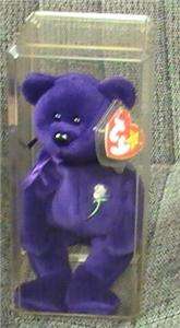 Rare Ty Princess Diana Beanie Baby Purple Bear 1st Edition 100% Mint 