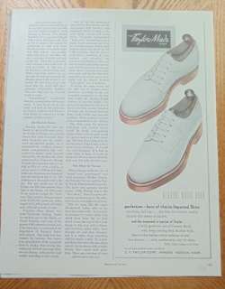 1948 Taylor Made Shoes White Buck Photo Ad  