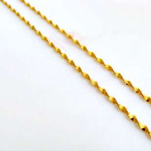 ITALY 18 Solid 18Kt Yellow Gold Rope Chain Necklace  