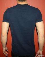   HOLLISTER HCO MUSCLE SLIM FIT T SHIRT NAVY SQUARE LOGO MENS S  