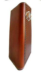 NOCONA WESTERN RODEO BASKET WEAVE LEATHER MENS WALLET W/ CONCHO 