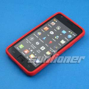 Samsung Galaxy S2 SII i9100 Silicon Case Cover + LCD Film . RED  