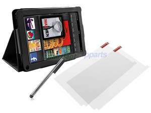   protector+ Pen + PU leather case cover w/stand for  kindle Fire